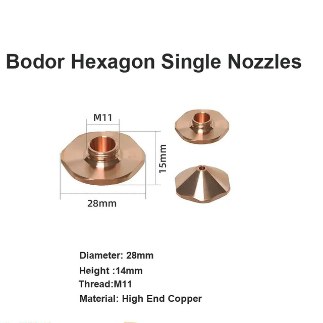 Шестигранные одинарные насадки Bodor D28