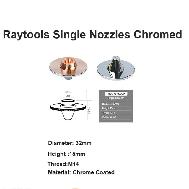 Одиночные насадки Raytools, хромированные RT32-C-15SCP
